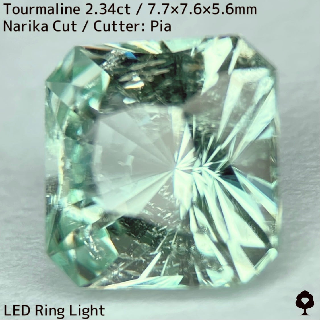 ライトミントグリーンとカラーレスのカクテルナリカーカット★トルマリン2.34ct