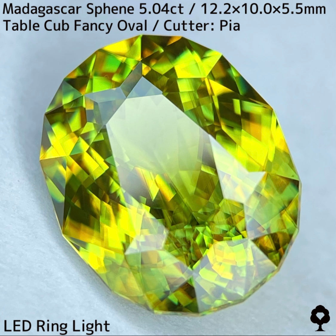 マダガスカル産スフェーン 5.041ct★イエローイッシュグリーンの爽やかで華やかなファイアー溢れる美結晶