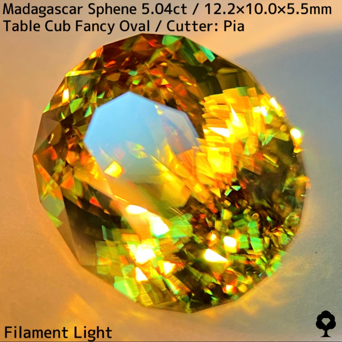 マダガスカル産スフェーン 5.041ct★イエローイッシュグリーンの爽やかで華やかなファイアー溢れる美結晶