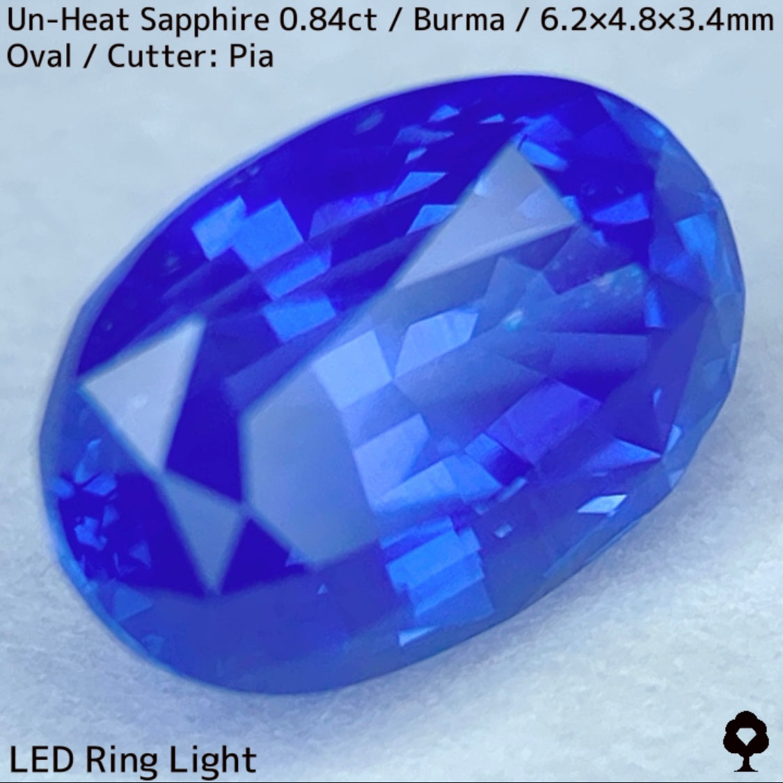 ビルマ産非加熱サファイア0.845ct★シルキーで爽やかな発色の良い希少ビルマ産コーンフラワー系ブルー