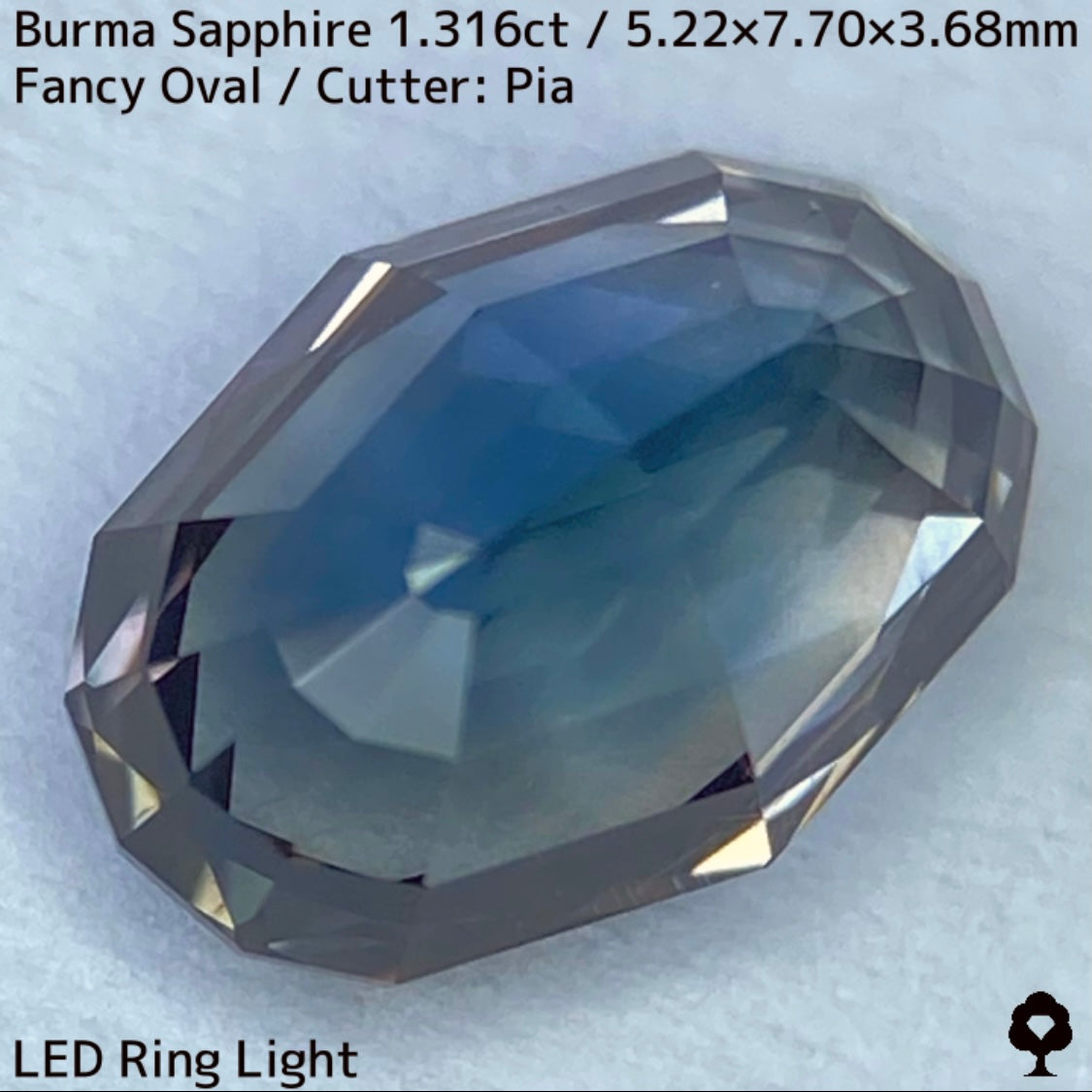 ビルマ産サファイア1.316ct★原石からつくった絶妙な色合いとシルキーさの色だまりが面白い逸品