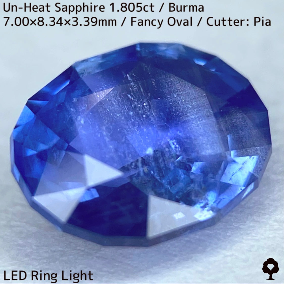 ビルマ産非加熱サファイア1.805ct★シルクとカラーバンド流れるシルキーブルー美しい逸品