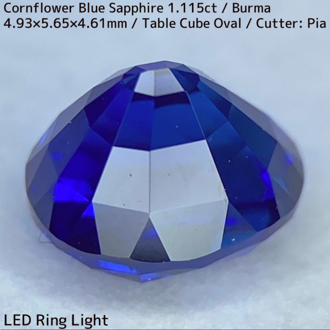 ビルマ産コーンフラワーブルーサファイア1.115ct