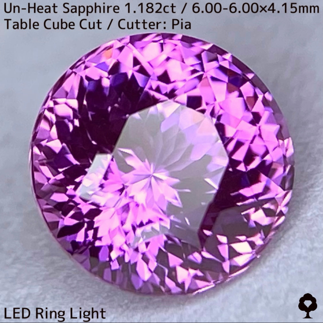 スリランカ産非加熱サファイア1.182ct★パープルとピンクが燃えさかる満開のフラワーカット