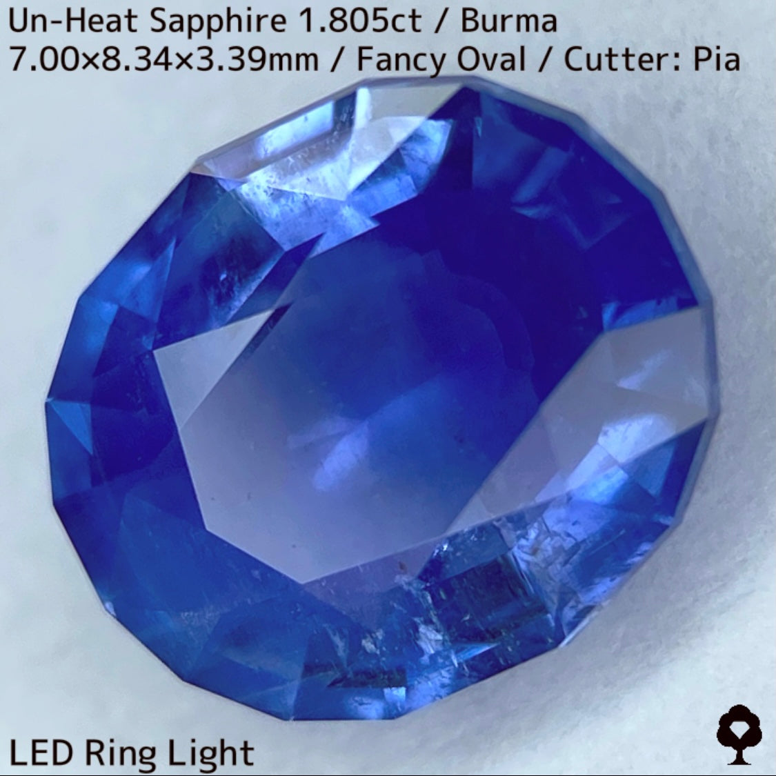 ビルマ産非加熱サファイア1.805ct★シルクとカラーバンド流れるシルキーブルー美しい逸品