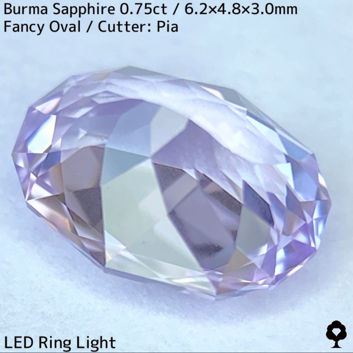 ビルマ産サファイア0.757ct★大変身を遂げたほのかなライラック感が可愛らしいほんのりシルキーなニアカラーレス