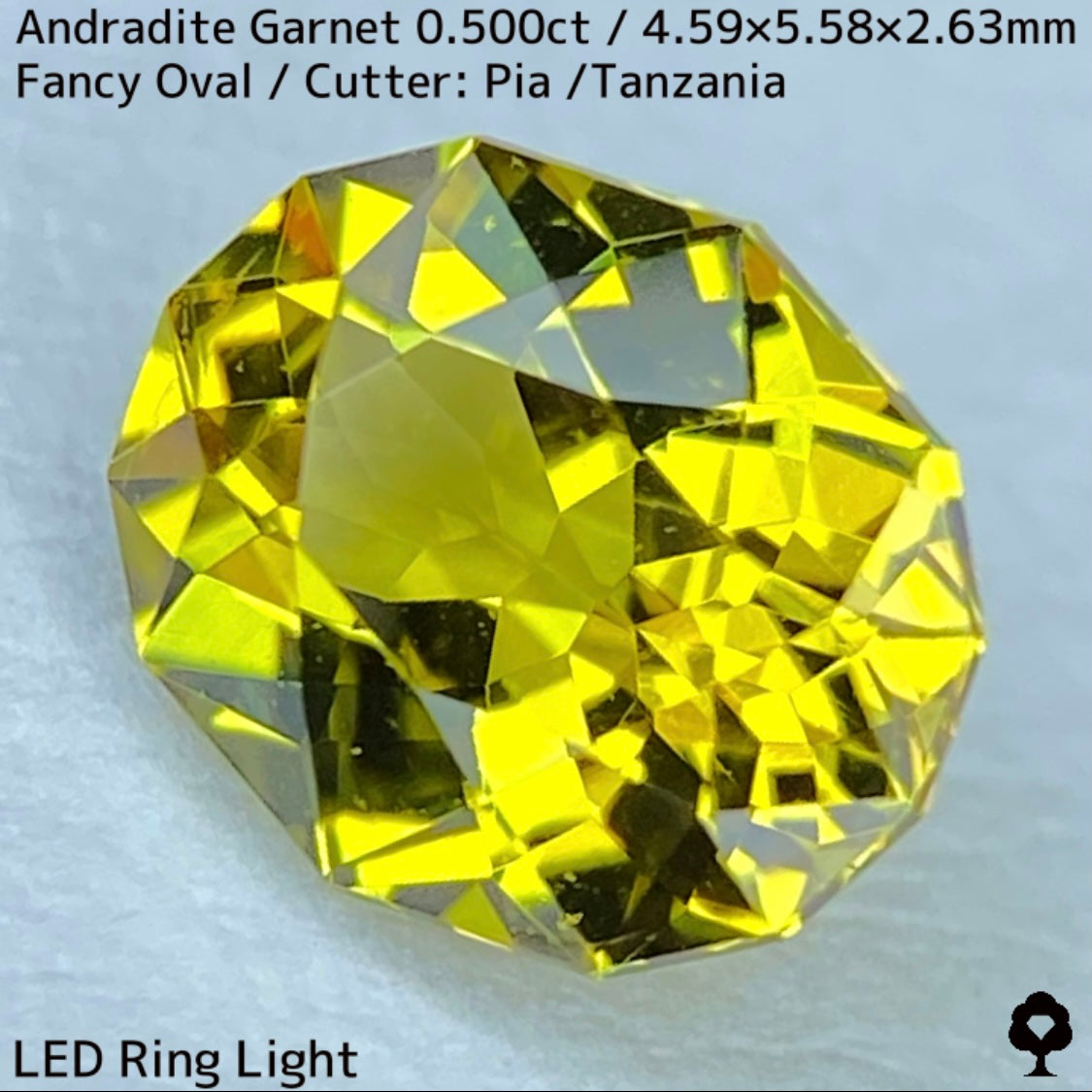 アンドラダイトガーネット0.500ct★強烈な煌めきとファイアー溢れるグリニッシュイエロー