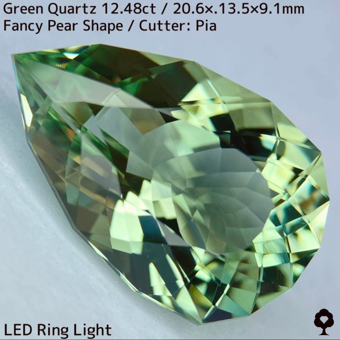 グリーンクォーツ12.48ct★圧倒的煌めきを放つ美結晶巨石はプリズムファイアー楽しめる