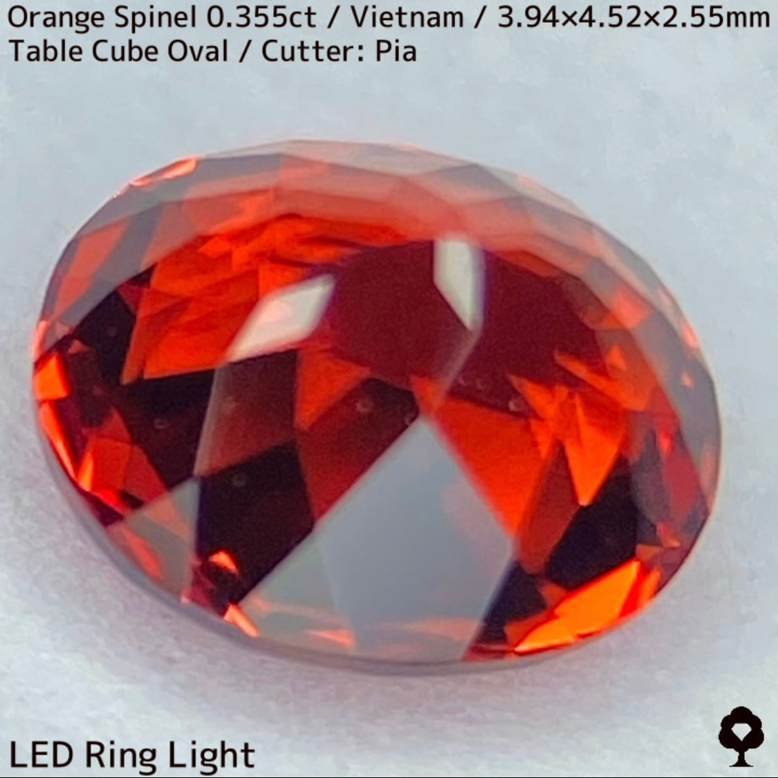 ベトナム産オレンジスピネル0.355ct★ハンパじゃない強烈なネオンオレンジの超美結晶一級品