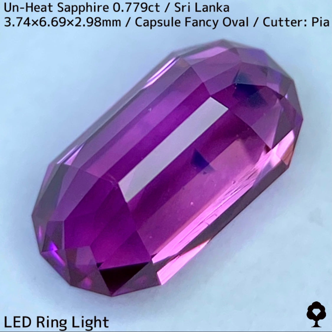 スリランカ産非加熱サファイア0.779ct★わずかなブルーの色だまりが良い仕事する両脇の色だまりたまらない一石