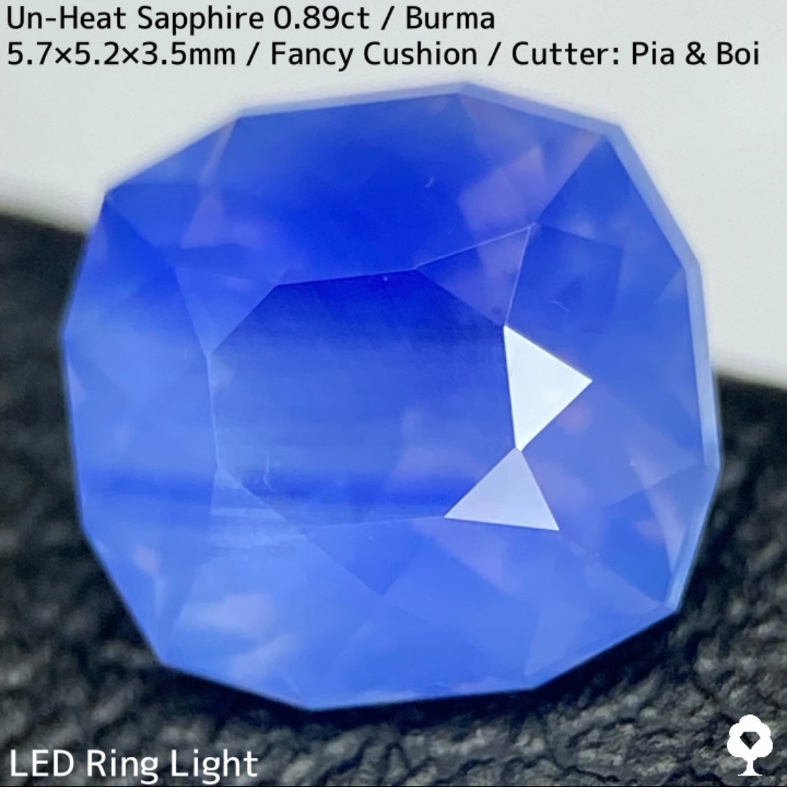 ビルマ産非加熱サファイア0.89ct★流れるシルクインクルと色だまりとピンクオレンジの煌めき美しい