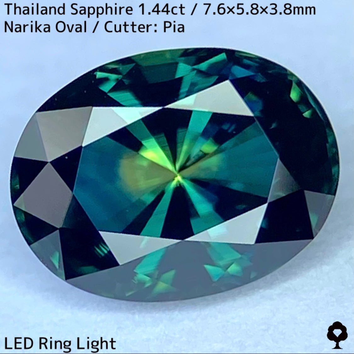 タイ産サファイア1.449ct★孔雀のようなカラーリングから鮮やかなグリニッシュブルー煌めき放つ自信作