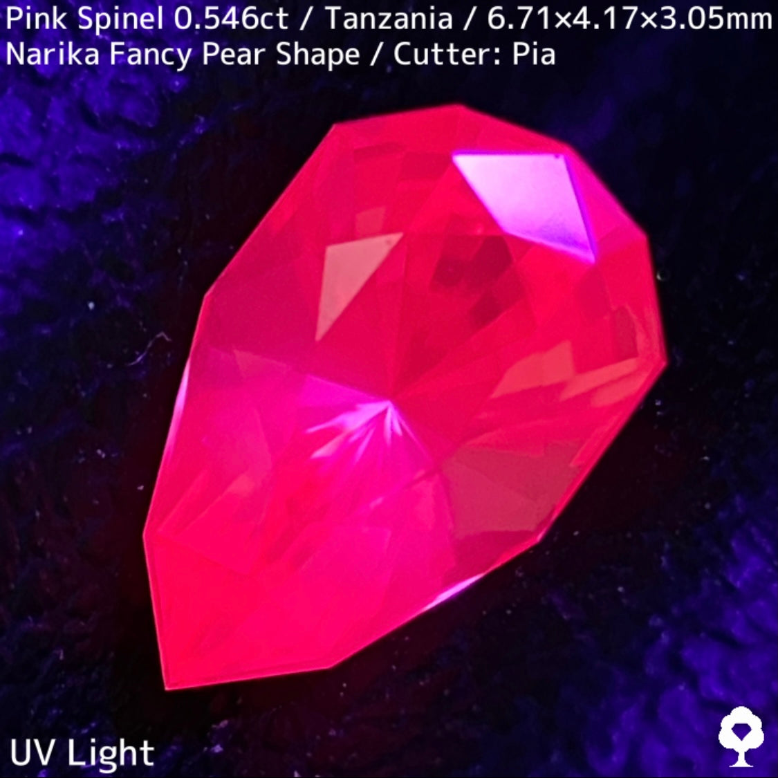 タンザニア産ピンクスピネル0.546ct★シルキーネオンのたまらない美色ピンクナリカーペアシェイプ