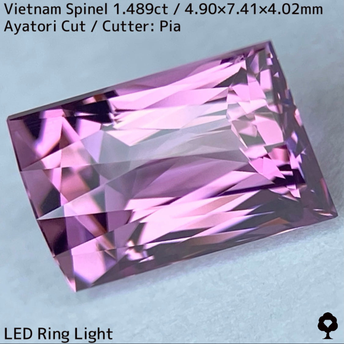 ベトナム産スピネル1.489ct★妖艶なピンキッシュパープルの超美結晶原石の形を生かしたシザースのあやとりカット