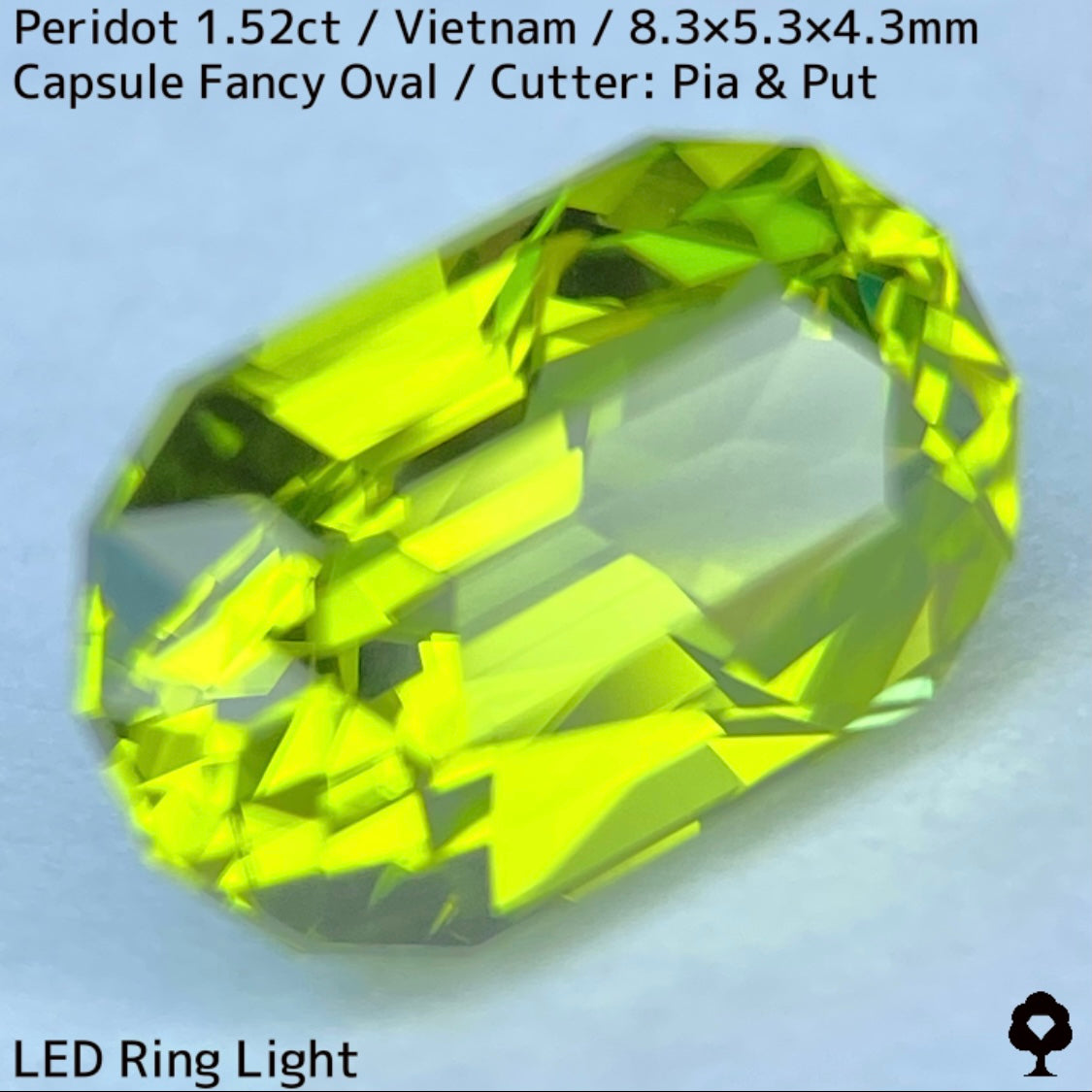 ベトナム産ペリドット1.52ct★スカッとした色合いで発色の良いカプセルステップ美結晶