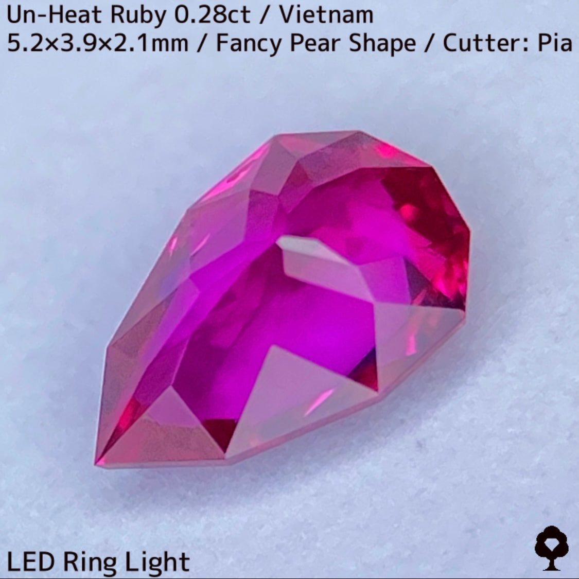 【ご当選者さま専用】ベトナム産非加熱ルビー0.28ct★レッド・パープル混ざり合う地色から強烈なネオンピンクの煌めき放つシャープな逸品