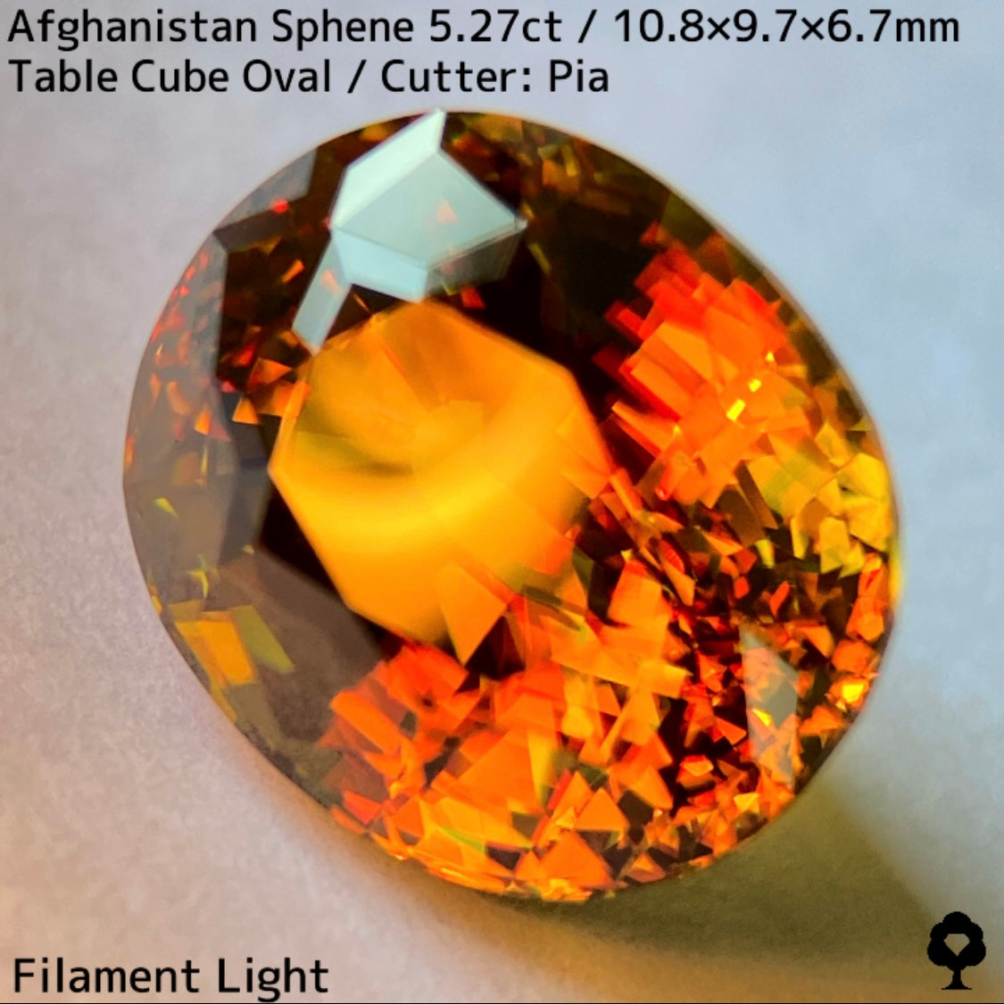 アフガニスタン産スフェーン 5.27ct★オレンジとゴールドが織りなすゴージャスな煌めき