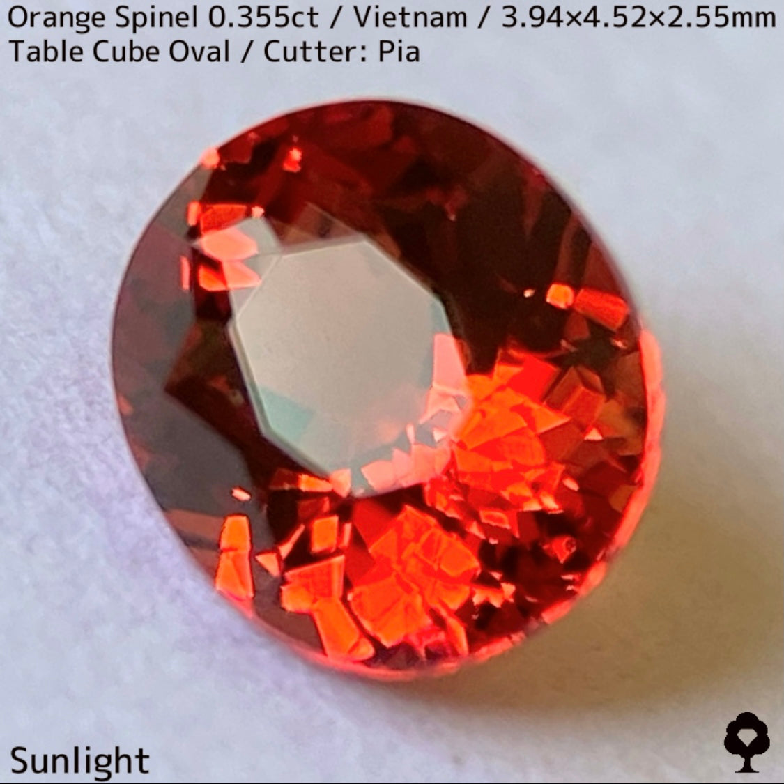 ベトナム産オレンジスピネル0.355ct★ハンパじゃない強烈なネオンオレンジの超美結晶一級品