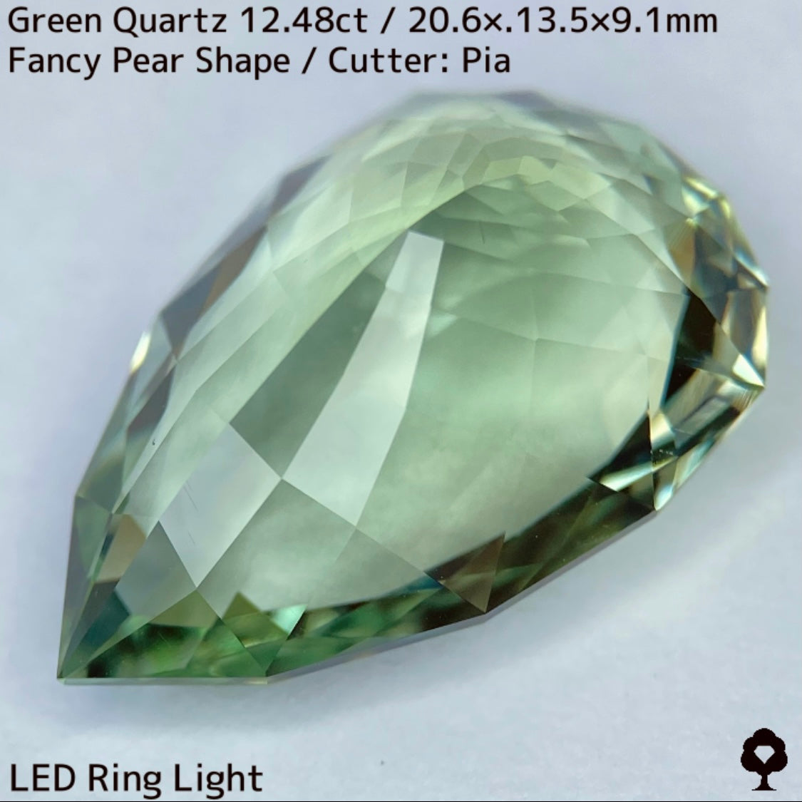 グリーンクォーツ12.48ct★圧倒的煌めきを放つ美結晶巨石はプリズムファイアー楽しめる