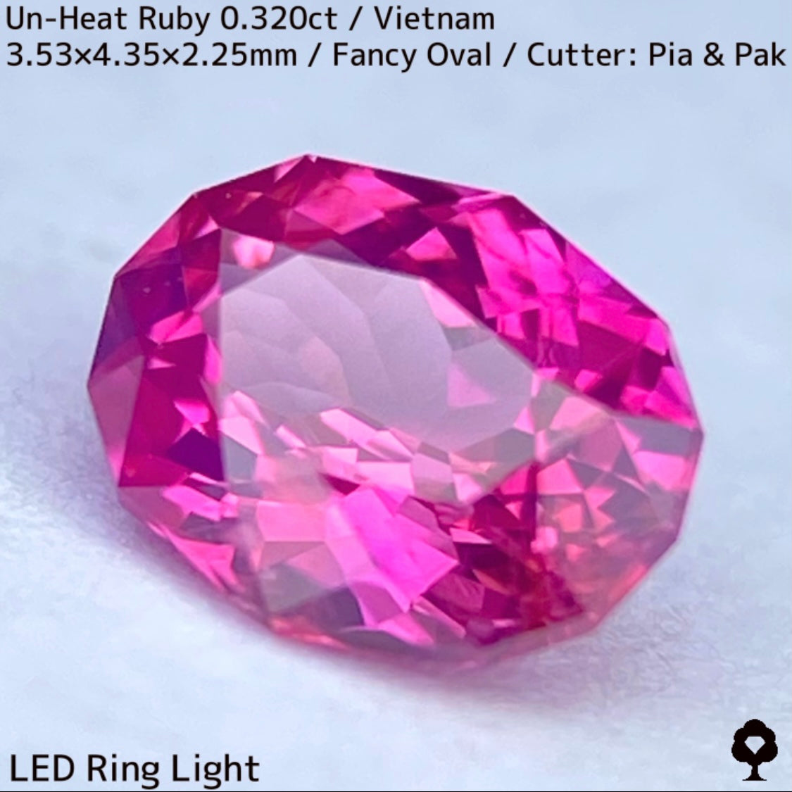 ベトナム産非加熱ルビー0.320ct★ネオンピンクの煌めき溢れる花咲くファンシーオーバル