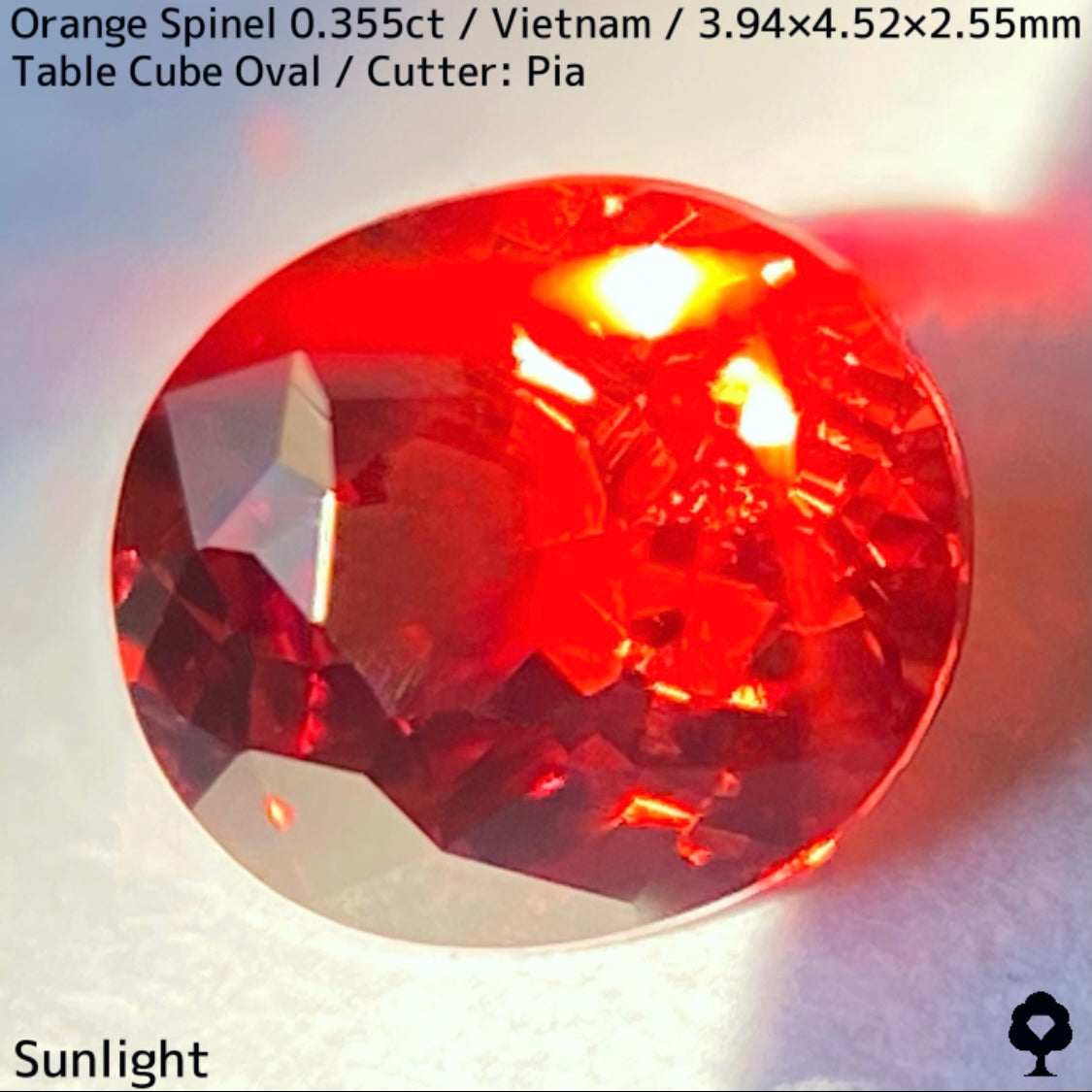 ベトナム産オレンジスピネル0.355ct★ハンパじゃない強烈なネオンオレンジの超美結晶一級品