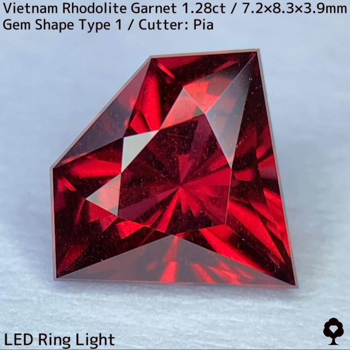 【お客さま専用】ベトナム産ロードライトガーネット1.28ct★バランス抜群の宝石形に仕上がったオレンジ強めの美色ロードカラー