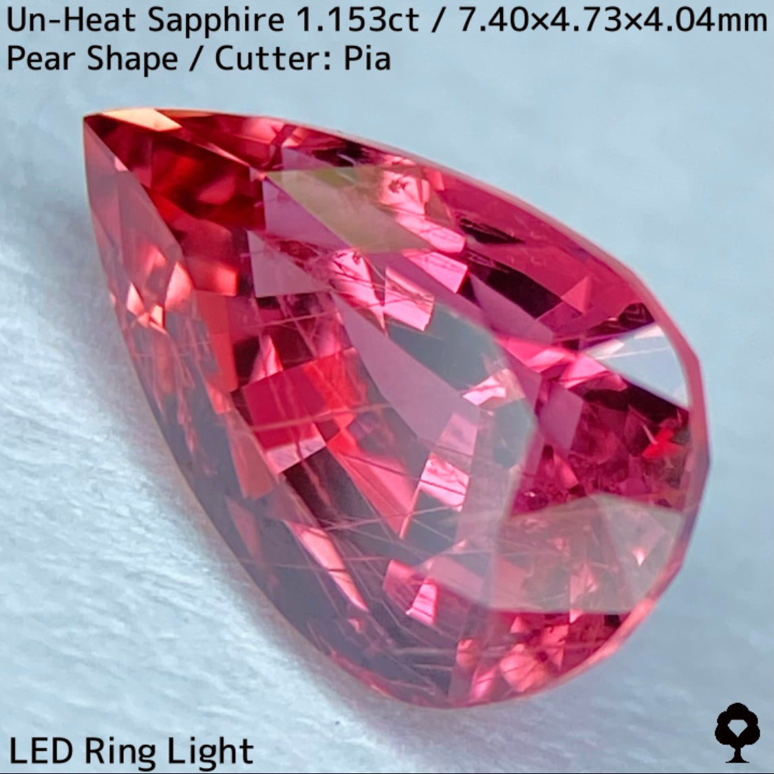 タンザニア産非加熱サファイア1.153ct★ルビーやパパラやインペのような絶妙な美色と面白い針インクル