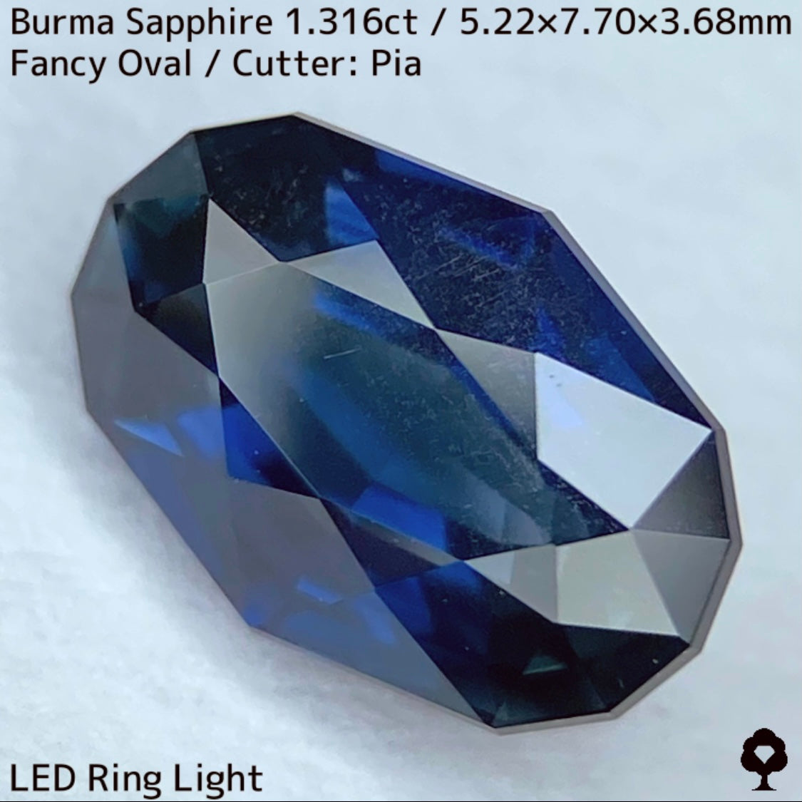 ビルマ産サファイア1.316ct★原石からつくった絶妙な色合いとシルキーさの色だまりが面白い逸品
