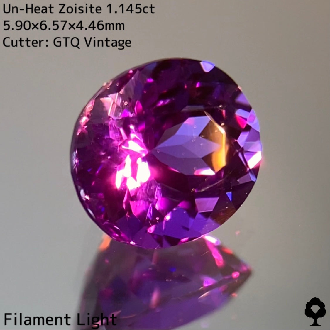 奥底にブルーが潜む超濃厚パープルの名品クラシカルオーバル★非加熱ゾイサイト 1.145ct