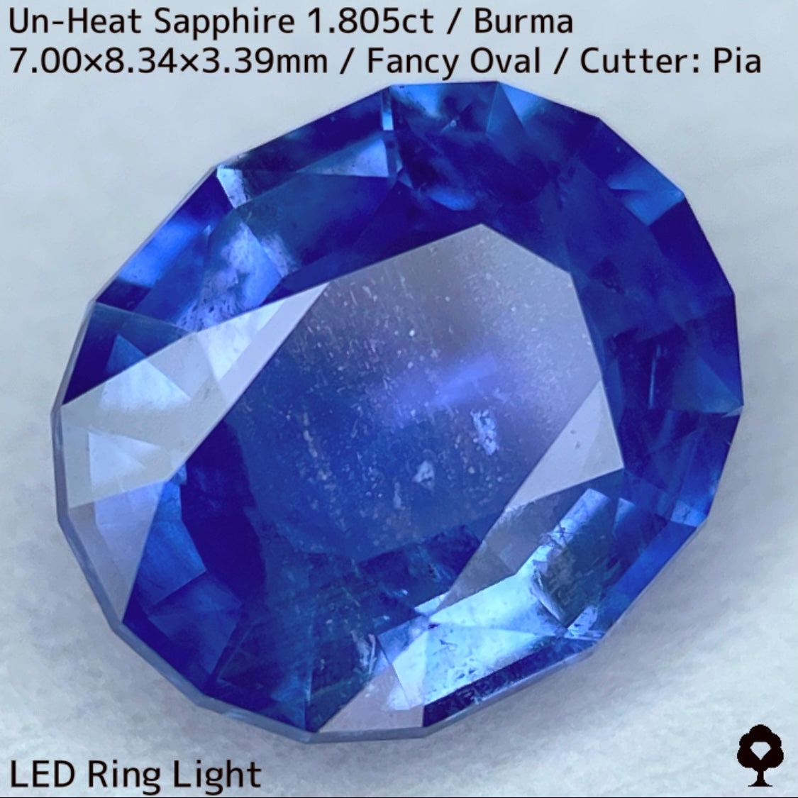 ビルマ産非加熱サファイア1.805ct★シルクとカラーバンド流れるシルキーブルー美しい逸品