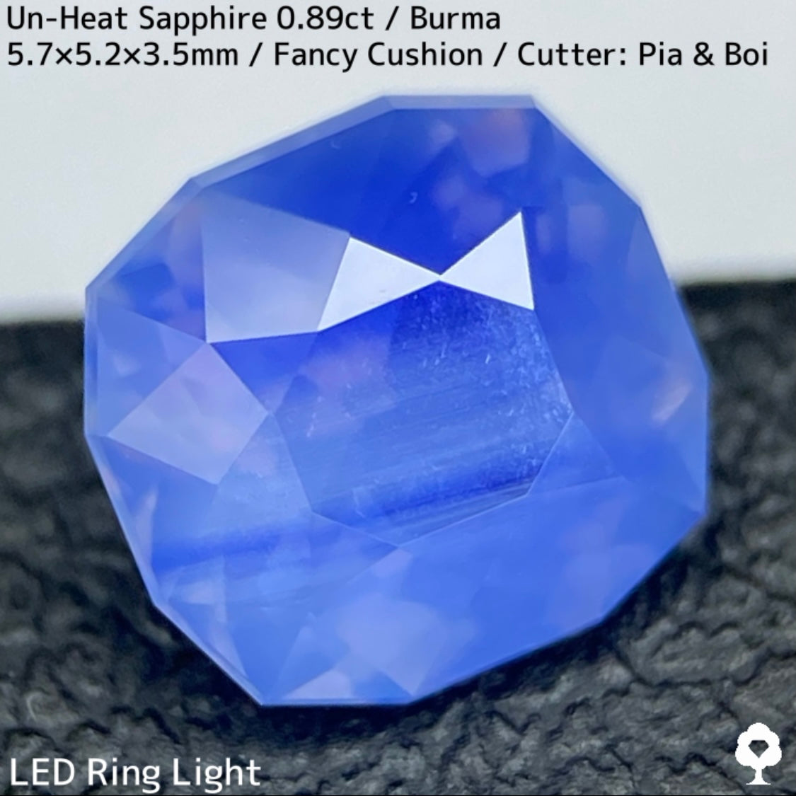 ビルマ産非加熱サファイア0.89ct★流れるシルクインクルと色だまりとピンクオレンジの煌めき美しい