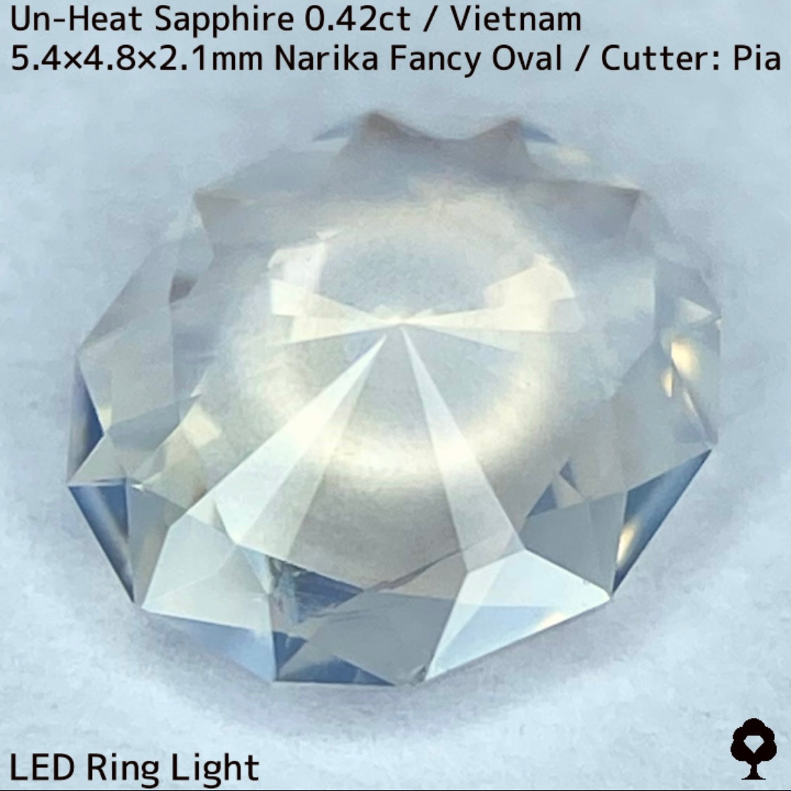 ベトナム産非加熱サファイア0.426ct★レモンゴールドの煌めきが美しい幻想的なシルキーホワイト
