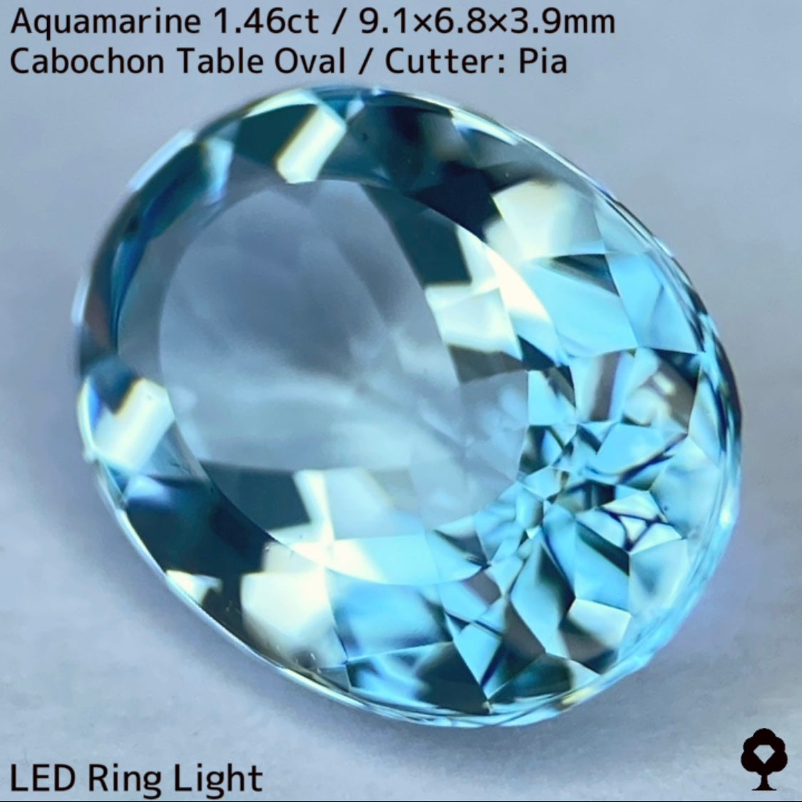 【3月誕生石プライス】アクアマリン1.47ct★マリンブルーの瑞々しい煌めきと相性抜群のバフトップテーブル