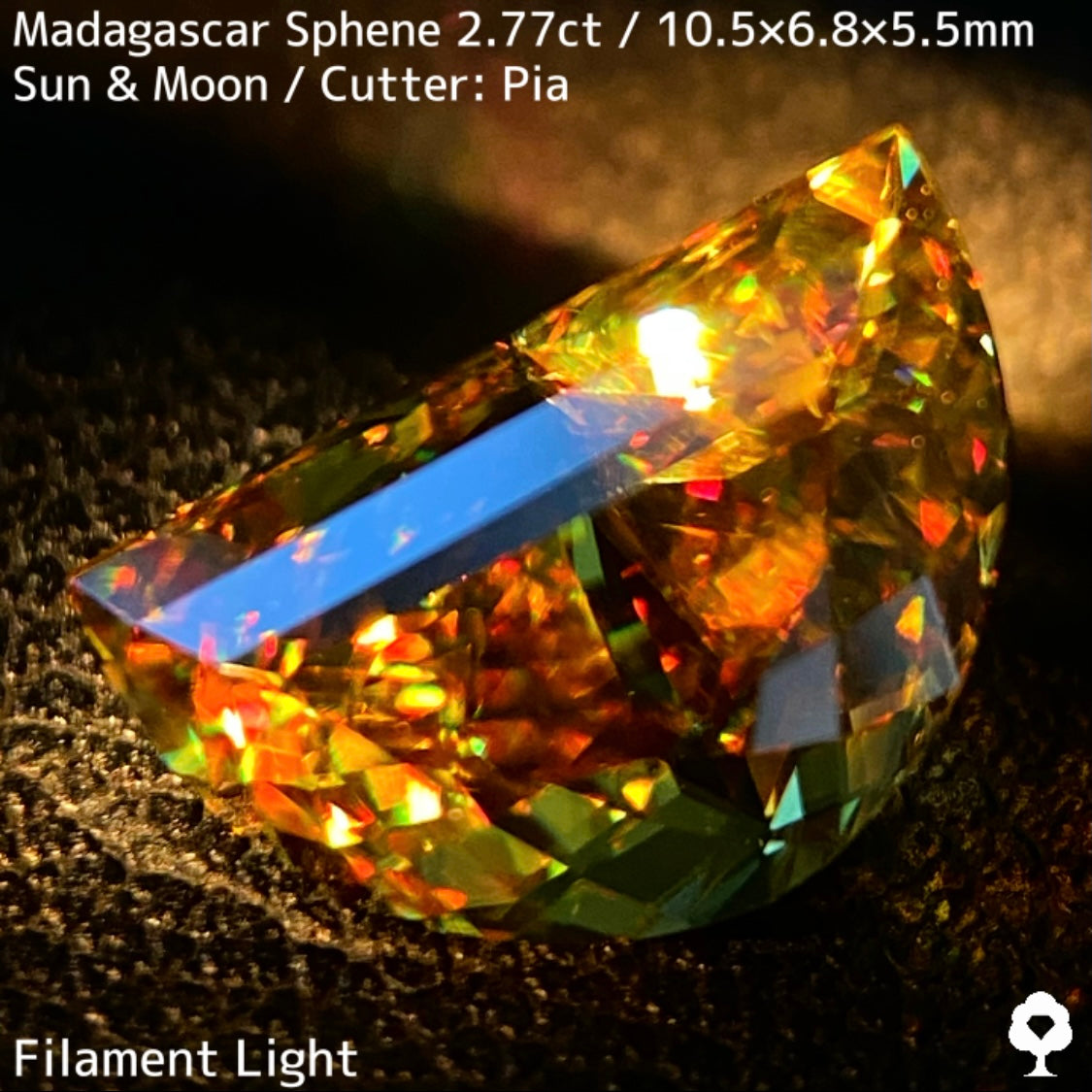 【お客さま専用】マダガスカルスフェーン2.780ct★致命的亀裂を取り去った太陽と月をイメージした煌めき凄まじい美結晶