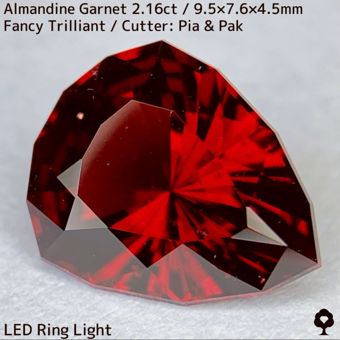 アルマンディンガーネット2.16ct★オレンジーレッドの鋭い煌めき放つ【炎の盾】