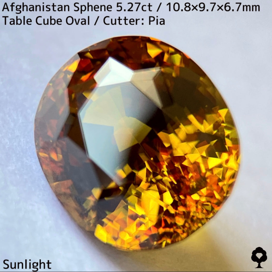 アフガニスタン産スフェーン 5.27ct★オレンジとゴールドが織りなすゴージャスな煌めき