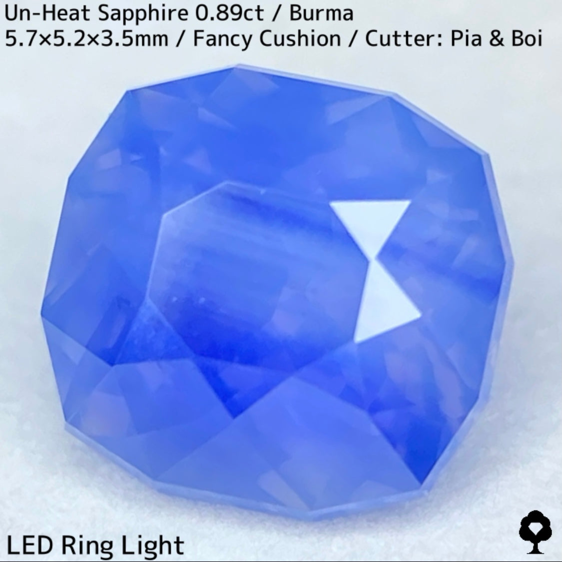 ビルマ産非加熱サファイア0.89ct★流れるシルクインクルと色だまりとピンクオレンジの煌めき美しい