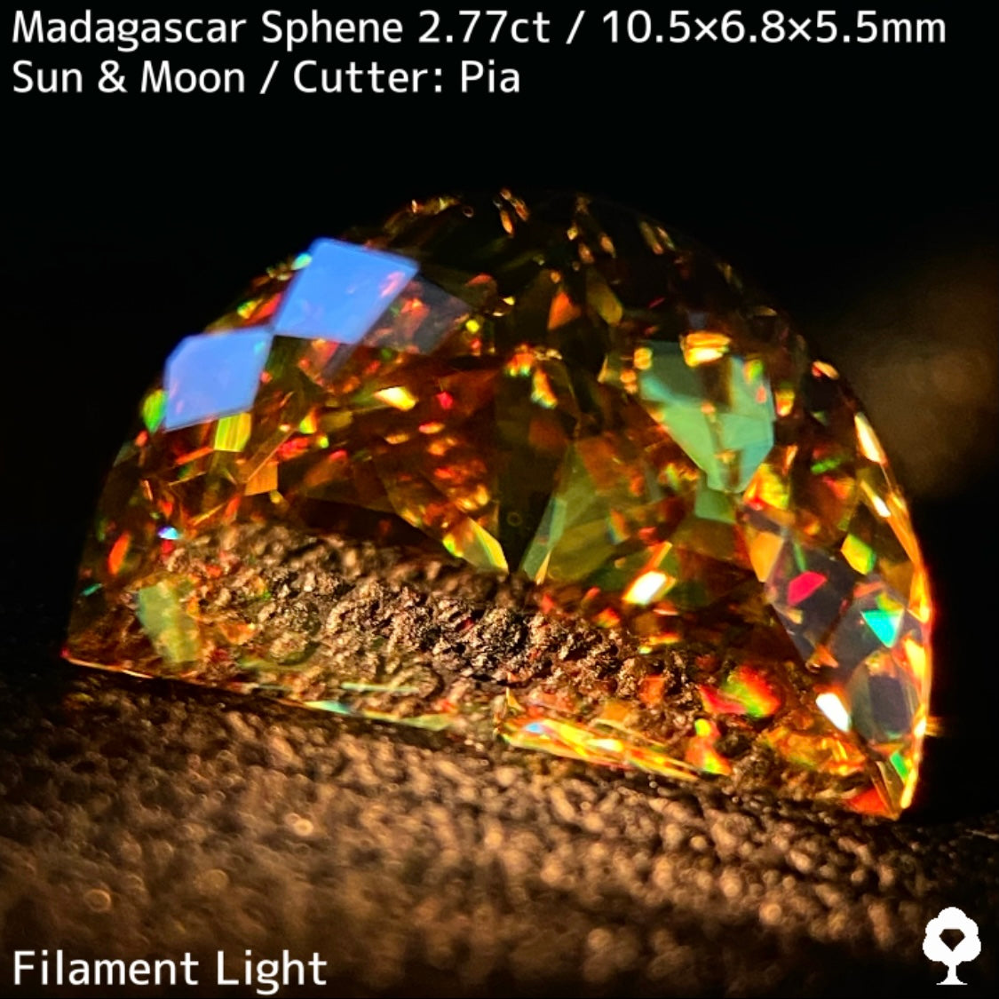 【お客さま専用】マダガスカルスフェーン2.780ct★致命的亀裂を取り去った太陽と月をイメージした煌めき凄まじい美結晶