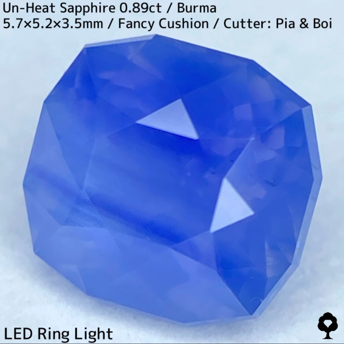 ビルマ産非加熱サファイア0.89ct★流れるシルクインクルと色だまりとピンクオレンジの煌めき美しい