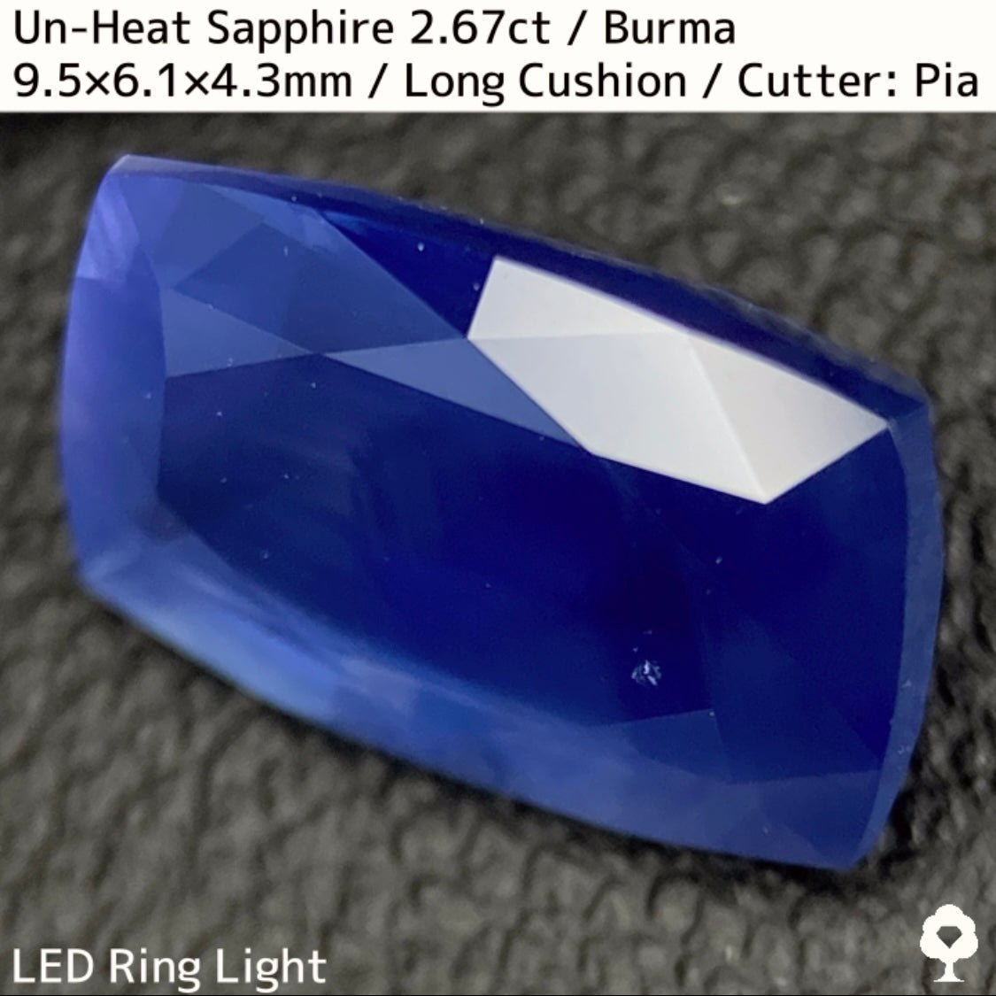 ビルマ産非加熱サファイア2.675ct★シルクの層がたっぷりと入った非加熱ならではの面白さと美しさを持った一石