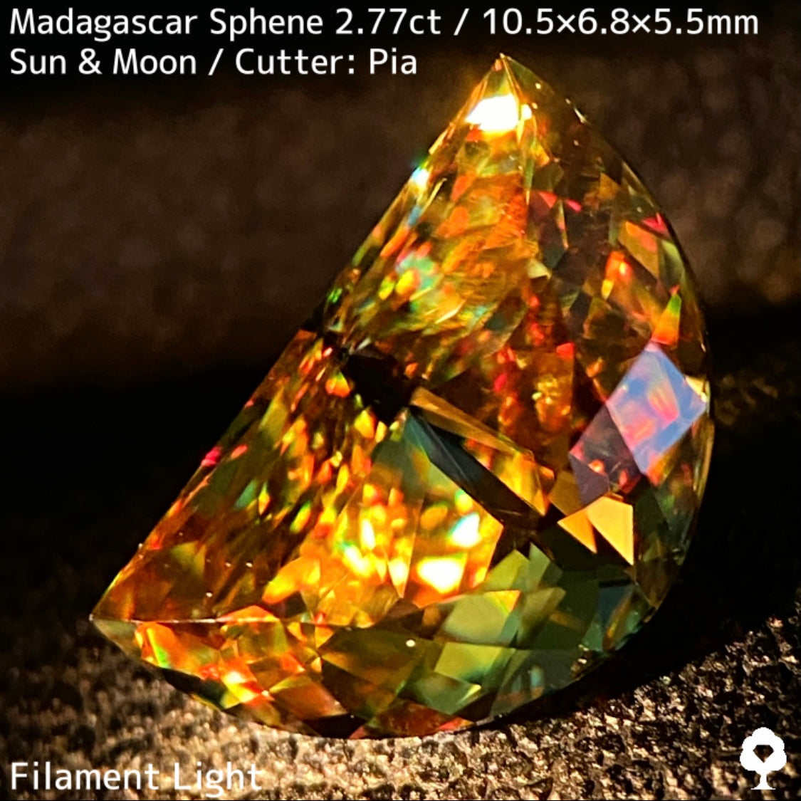 【お客さま専用】マダガスカルスフェーン2.780ct★致命的亀裂を取り去った太陽と月をイメージした煌めき凄まじい美結晶