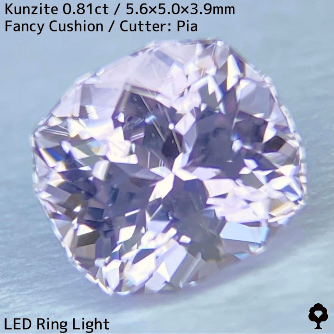 クンツァイト0.81ct★針インクルも愛おしい煌めき溢れるライトパープリッシュピンク