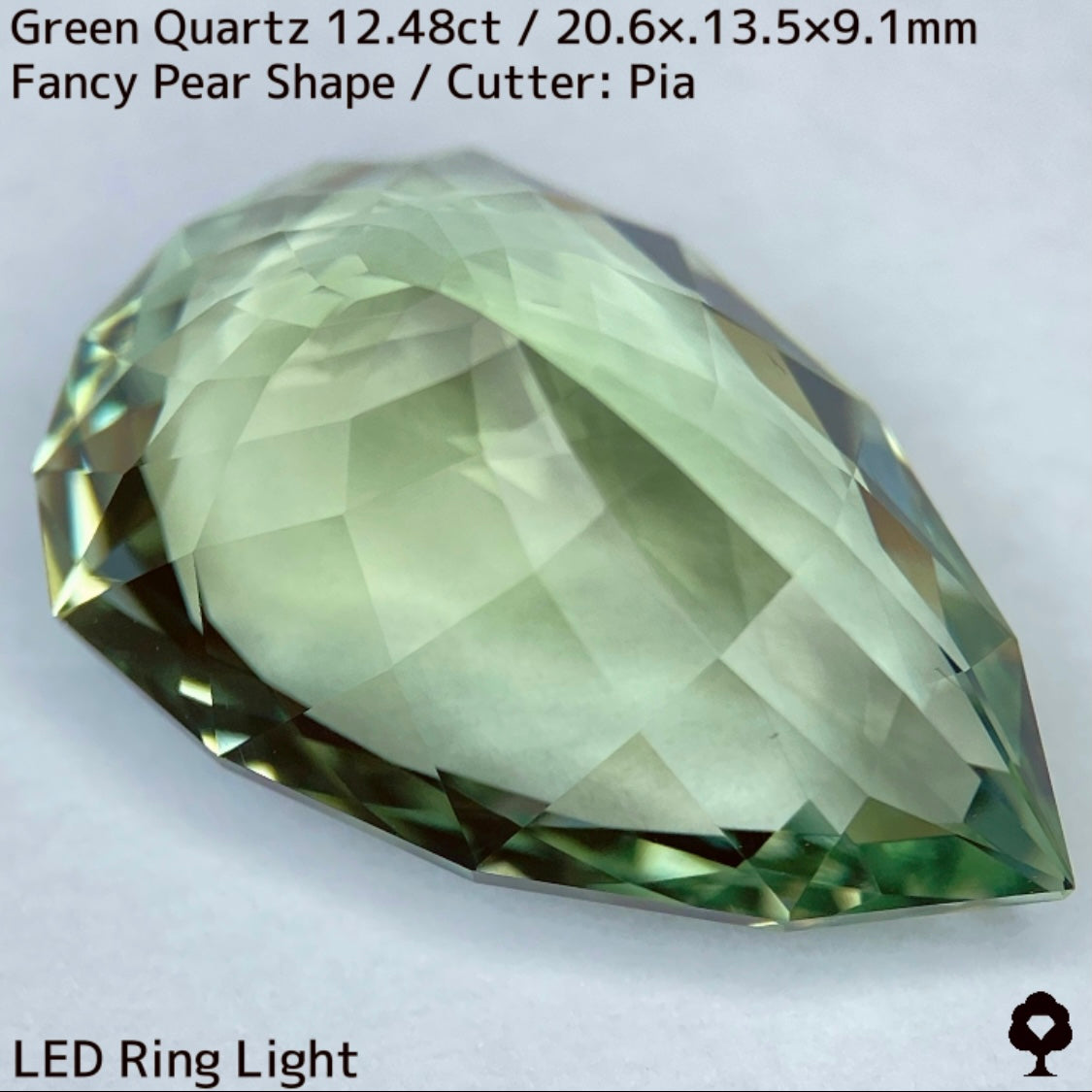 グリーンクォーツ12.48ct★圧倒的煌めきを放つ美結晶巨石はプリズムファイアー楽しめる