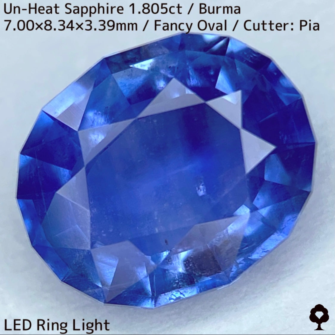 ビルマ産非加熱サファイア1.805ct★シルクとカラーバンド流れるシルキーブルー美しい逸品