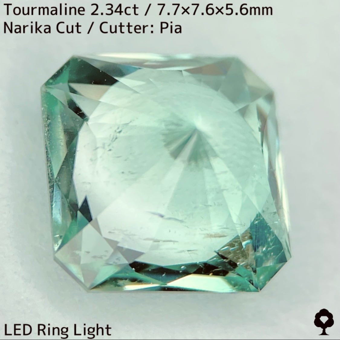 ライトミントグリーンとカラーレスのカクテルナリカーカット★トルマリン2.34ct