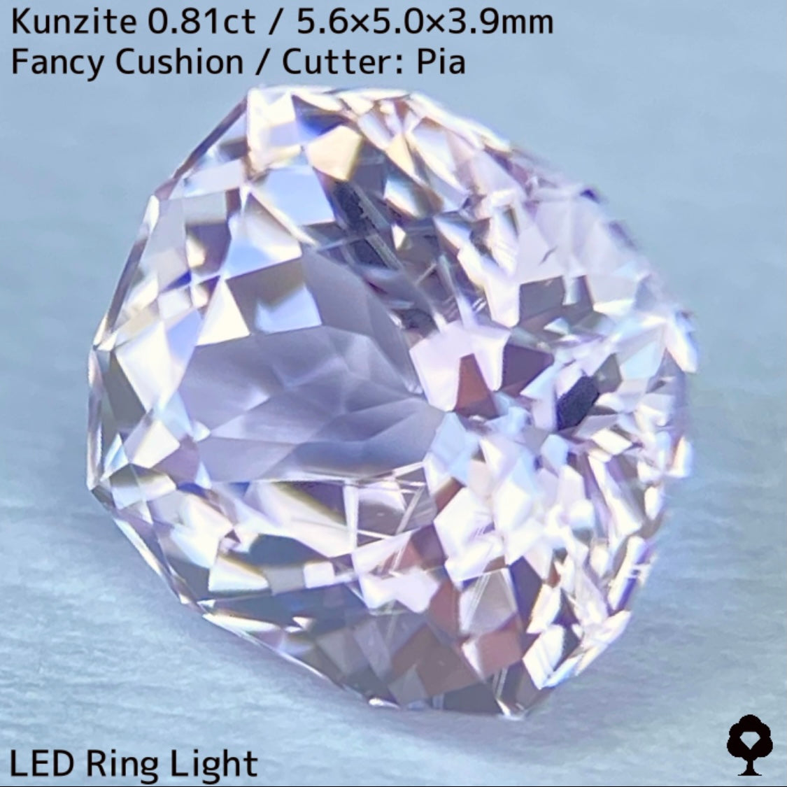 クンツァイト0.81ct★針インクルも愛おしい煌めき溢れるライトパープリッシュピンク