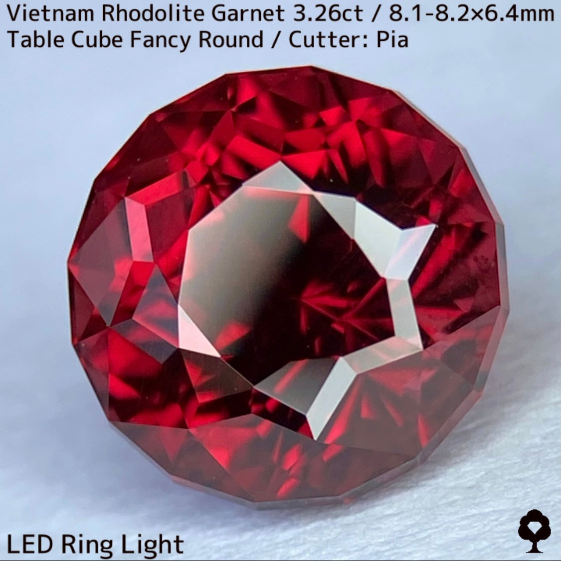 ベトナム産ロードライトガーネット3.26ct★ベトナム産らしくオレンジ含む深く鮮やかなカラーのまさに薔薇と言える一石