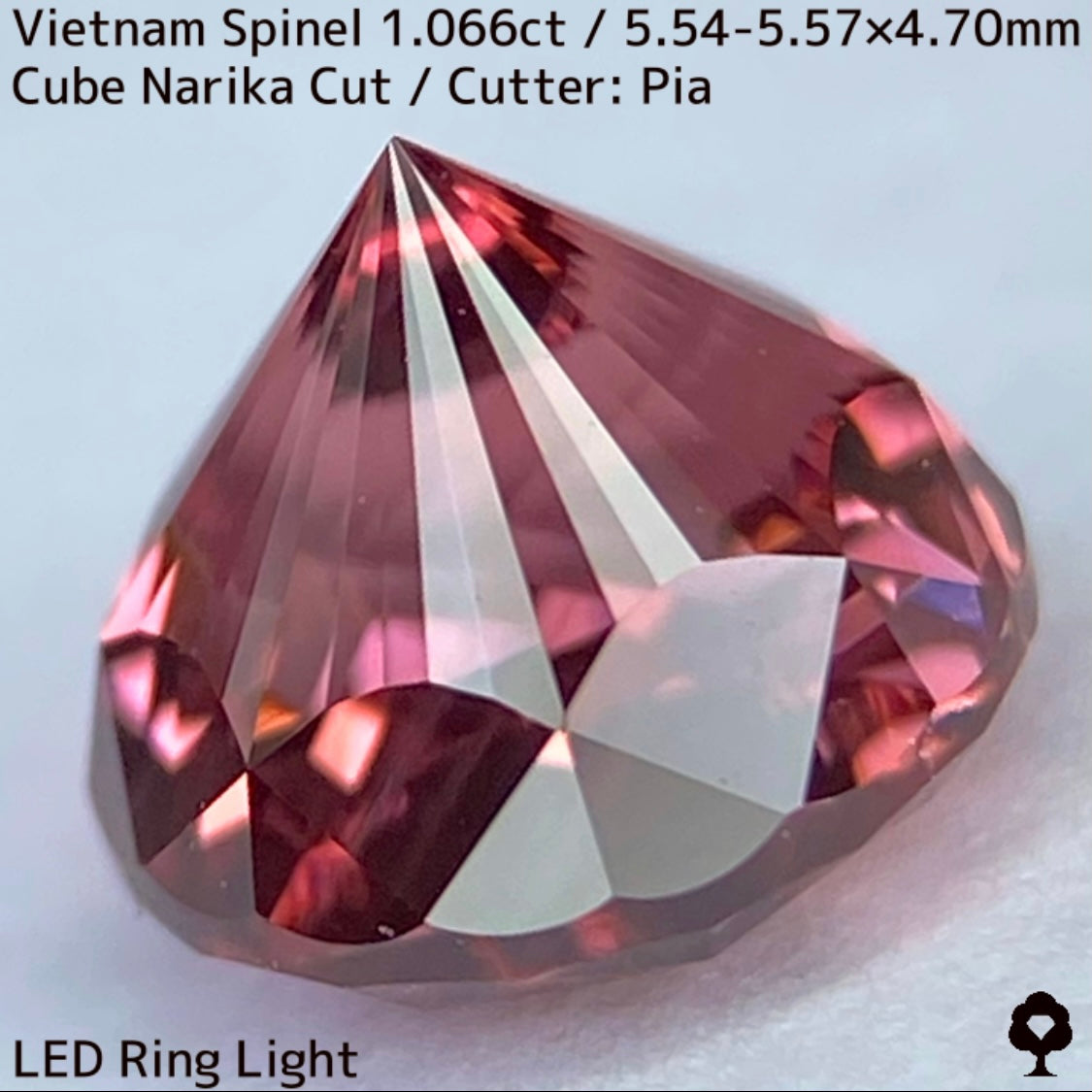 ベトナム産スピネル1.066ct★原石からつくりあげた厚みのあるプロボーションから8本の鋭い煌きはなつ大人の美色