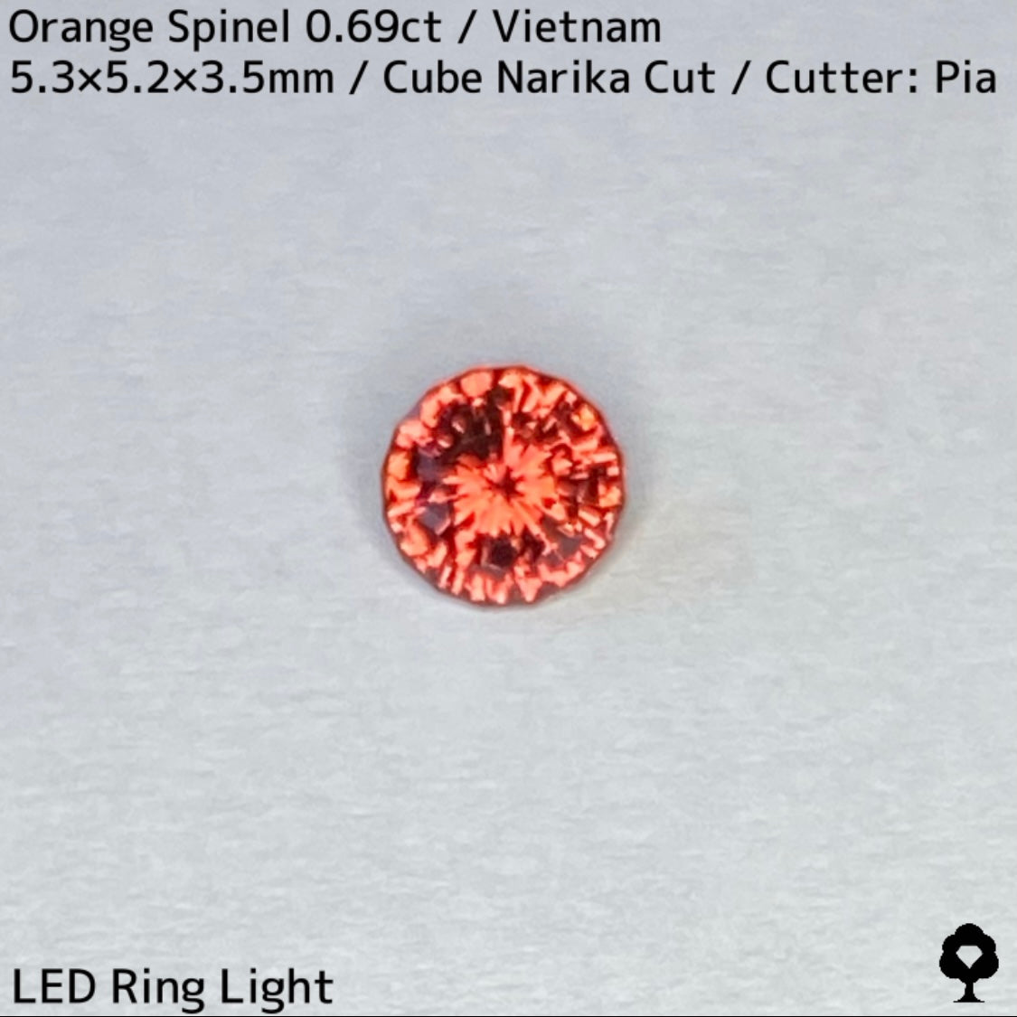 ベトナム産オレンジスピネル0.69ct★ネオンオレンジのナリカーの煌めきが圧巻の美結晶