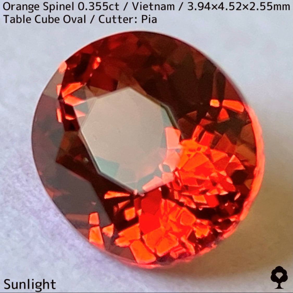 ベトナム産オレンジスピネル0.355ct★ハンパじゃない強烈なネオンオレンジの超美結晶一級品